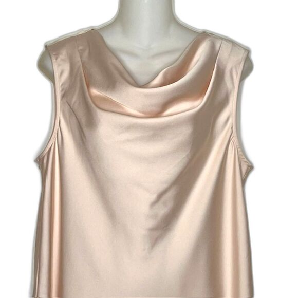NWOT J.CREW .365 SUBTILE PINK SATIN LOOK COWL NECK SLEEVELESS TOP SIZE MEDIUM - Picture 2 of 9